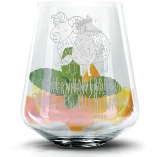Mr. & Mrs. Panda Cocktailglas Sternzeichen Widder, Whiskyglas, Transparent, Schafbock, Martini Glas, Premium Glas, Collins Glas Highball Glas Margarita Glas