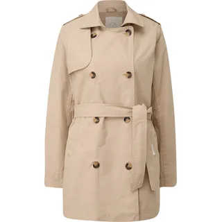 Outdoorjacke QS Gr. XXL, braun (brown) Damen Jacken Lange im Trenchcoat-Stil und mit Knopfleiste