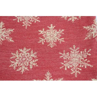 Sander Weihnachten Finestre Tischläufer 40 x 100cm Artikel 89068 Fb.26 mit 5% Wolle und 3% Alpaka Schneeflocken in gold rot Glitzer glitzernd flauschig 30° waschbar