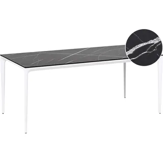 Beliani Sovareto Gartentisch 180 x 90 x 75 cm Schwarz