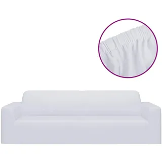 vidaXL Stretch Sofahusse 3-Sitzer Weiß Polyester-Jersey
