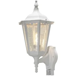 KONSTSMIDE LED Außen-Wandleuchte Laterne mit Bewegungssensor, Höhe 48cm, Bewegungsmelder, LED wechselbar, Warmweiß, Wand Außenleuchte zur Fassadenbeleuchtung, inkl. E27 Leuchtmittel weiß