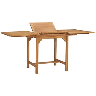 vidaXL Teak Massiv Gartentisch Ausziehbar Holztisch Esstisch Ausziehtisch Terrassentisch Balkontisch Gartenmöbel (110-160) x80x75cm