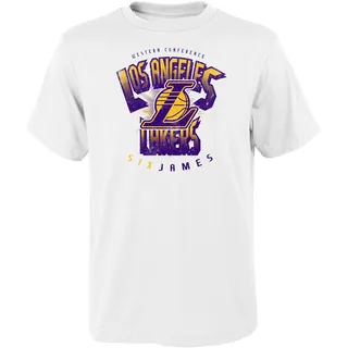 NBA Los Angeles Lakers Lebron James #6 T-Shirt Big Arch Logo weiß M - M