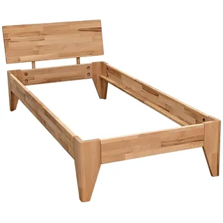 BettenABC Massivholzbett Rustica - 100x220 cm - Kernbuche in Naturoptik - Natur geölt