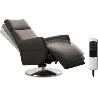 Cavadore TV-Sessel Cobra mit 2 E-Motoren / Elektrischer Fernsehsessel mit Fernbedienung / Relaxfunktion, Liegefunktion / Ergonomie M / Belastbar bis 130 kg / 71 x 110 x 82 / Echtleder Mokka
