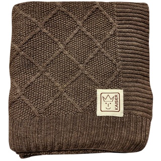 Kaiser Babydecke Wool in Strickoptik aus 100% Merino Wolle 80 x 100 cm - Latte ́