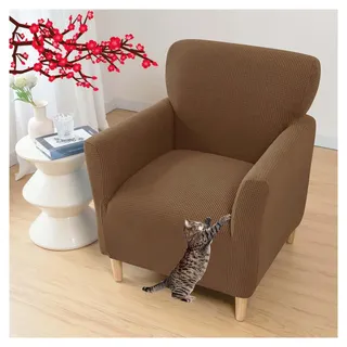 AQIGR Sesselbezug Stretch Sesselhusse, Sofaüberzug Clubsessel Sessel Bezug Cocktailsessel Armchair Sesselhussen mit Armlehne Hussen für Sessel für Eine Einfache Reinigung(A11)