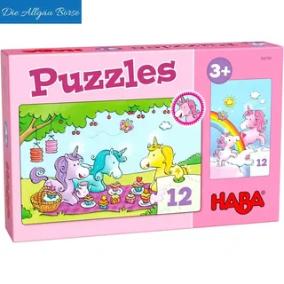 Haba 306164 Puzzles Einhorn Glitzerglück 12 Teile 2 Motive 3 Jahre Neu OVP