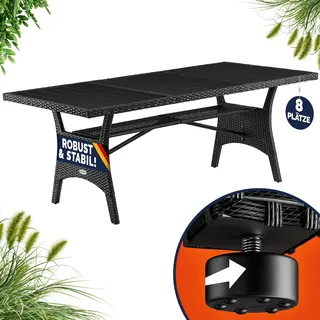 CASARIA Gartentisch WPC Tischplatte 190 x 90 x 75 cm schwarz