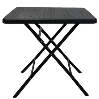 chefgastro Gartentisch klappbar 78 x 78 x 73 cm Schwarz