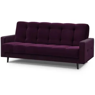beautysofa Schlafcouch Polyester 3-Sitzer Lila