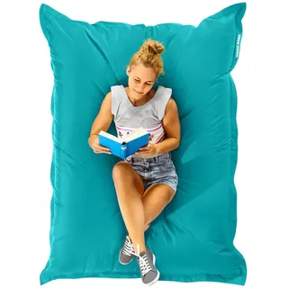 Green Bean Sitzsack XXL 140x180 cm Indoor & Outdoor - Riesensitzsack wetterfest für Erwachsene & Kinder, 380 L EPS-Perlen Füllung, waschbarer Bezug, Bean Bag Sitzkissen für den Garten, Türkis