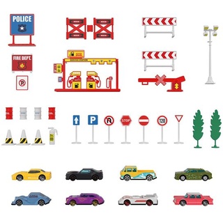 *A* PLAYTIVE Racers Set "Die Cast" blaues Auto Spielset Spielzeug Straßenset