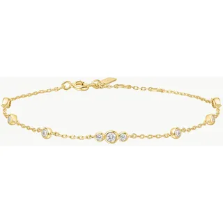 ANIA HAIE - BRACELET - Sparkling Bezel Cubic Zirkonia Station Clip Chain - gold