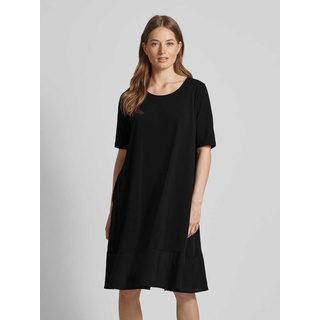 Knielanges T-Shirt-Kleid mit Rundhalsausschnitt, Black, S
