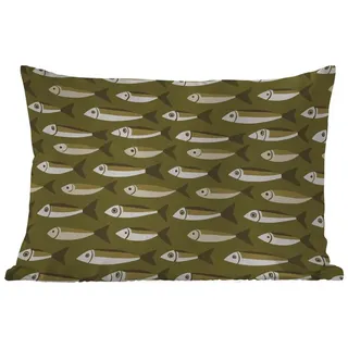 MuchoWow Dekokissen Fisch - Muster - Grün, Outdoor-Dekorationskissen, Kissen, Kissenbezug, 60x40 cm grün Rechteckig | 60 cm x 15 cm x 40 cm