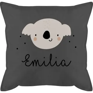 Geschenk mit Namen personalisiert by Shirtracer Kissen 50x50 - Süßer Koalabär Koala Koalas - 50 x 50 cm - Grau - personalisiertes Geschenke kisse als