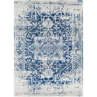livabliss Syracusa Vintage-Teppich 160 x 220 cm Blau/Beige