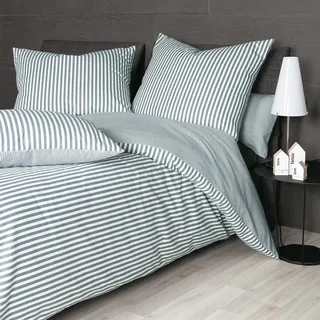 Janine Edelflanell Bettwäsche Chinchilla S 78060 160x210 cm + 65x100 cm | silber - grau