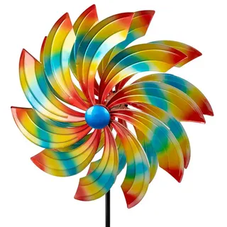 formano Gartenfigur Windrad Garten Metall bunte Flügel Windspiel Ø 40 /128 cm Windmühle bunt
