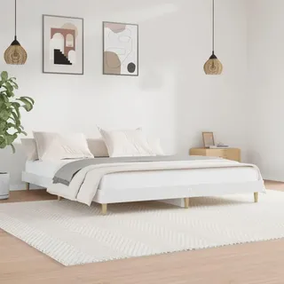 LAPOOH Bettgestell Weiß 120x200 cm Holzwerkstoff Bett, Bettrahmen, Gästebett, Bed Frame, Jugendbett, Jugendzimmer Komplett Set - 832045