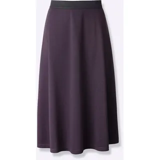 Jerseyrock CLASSIC BASICS, Damen, Gr. 36, lila (bordeaux, aubergine), 97% Polyester, 3% Elasthan, unifarben, wadenlang, Röcke