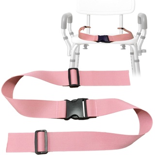 Toiletten-Duschstuhl-Sicherheitsgurt, Badebank, rutschfest, 5,1 cm breit, Taillenschnalle, für ältere Menschen, Bettbehinderte Patienten (Rosa)