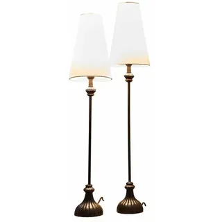 Mirabeau Tischleuchte Tischlampe 2er Set Ambrosse schwarz/creme, stilvolles Interieur, Schirme aus Baumwollgewebe schwarz