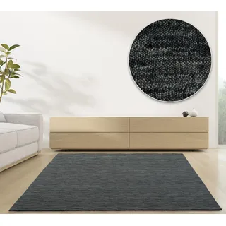 rug n' roll Wollteppich 70 x 140 cm Grau