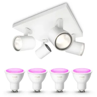 Philips Hue Runner Aufbauspot Mit 4 Lichtpunkten Gu10 (weiß) Weißes Und Farbiges Licht - White And Color Ambiance