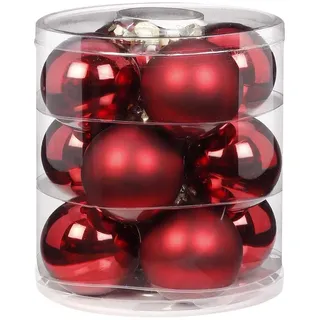 Magic Weihnachtskugeln Glas 8cm 12 STK. Christbaumkugeln (Chianti (Dunkelrot Weinrot Bordeaux))
