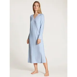 CALIDA Nachthemd Elegant Dreams Damen (1-tlg) 12cm Länge, seidig weich, fließend, feine Spitze blau XXS (32/34)