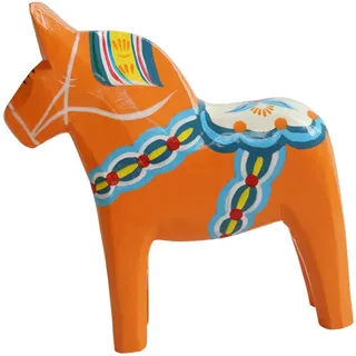 Gralara 1 Stücke Dala Schwedisch Dala-Pferd-Figur, Holz Schwedisches Vintage Hölzerne Pferd Statue Skulptur, Orange