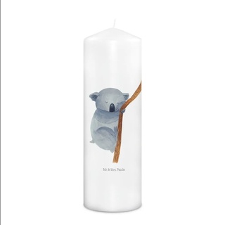 Mr. & Mrs. Panda 29 x 8 cm XL Kerze Koalabär - Weiß - Geschenk, Taufgeschenk Kerze, Tiermotive, Geschenk Kerze, träumen, Kerze für Kommunion, T...