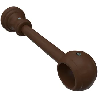 INTERDECO Gardinenstangen Träger und Wandhalter, aus Holz, Nussbaum, Halterung für Vorhangstangen 28 mm, Abstand 17 cm, kürzbar, zur Wand- und Deckenmontage, Typ 1128202