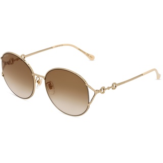 Gucci GG1017SK Damen-Sonnenbrille Vollrand Rund Metall-Gestell, gold