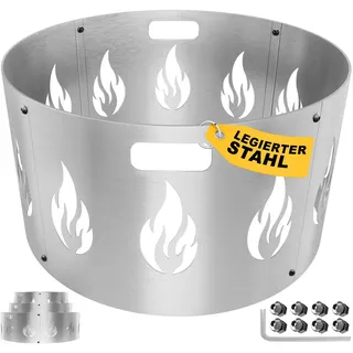 KESSER Feuerschale Funkenschutz für Feuerschale aus legiertem Stahl 1,2mm Stahldicke, (inklusive Schraubenset), Feuerschutz Ø80cm kompatibel mit vielen gängigen Feuerschalen grau Ø 80 cm
