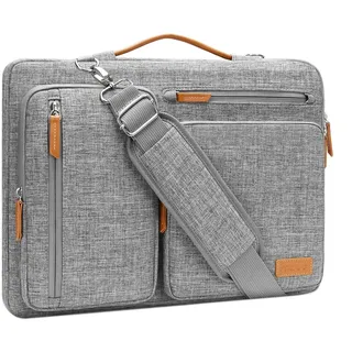 MOSISO 360° Laptoptasche 16 Zoll für MacBook Pro M5 M4 M3 M2 M1, Lenovo HP | Stoßfest, Wasserdicht Umhängetasche mit 4 Fächer Kompatibel mit 15-16" MacBook Pro, Lenovo HP Dell Acer ASUS, Grau
