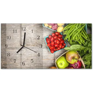 WANDUHR aus Glas 60x30 cm - Gemüse