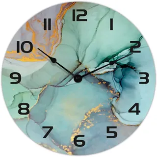 Wanduhr Aus Marmor, Genaue Dekorative Uhr, Geräuschlos, Kein Ticken, Leicht Ablesbare Wanduhr Für Schlafzimmer/wohnzimmer/küche, 33 Cm