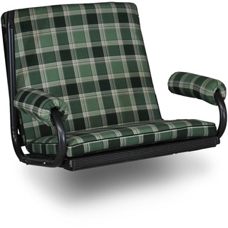 Angerer Hollywoodschaukel Auflage 1-Sitzer Royal - passend für viele 1-Sitzer Hollywoodschaukeln - Schaukelauflage Made in Germany (Grün kariert)