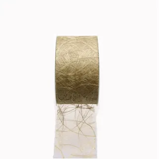 Deko AS Tischläufer Sizoweb Tischband - Hussenband - dunkel gold - 7,9 cm breit - 50 Mete (1-tlg, 1 Rolle Tischläufer), Strapazierfähig grün