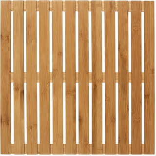 Wenko Baderost Indoor & Outdoor Bambus rutschhemmende Unterseite 50 cm x 50 cm