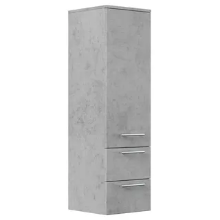 Magnolia Home Hängeschrank Hochschrank 120 cm in Beton mit Glaseinlagen