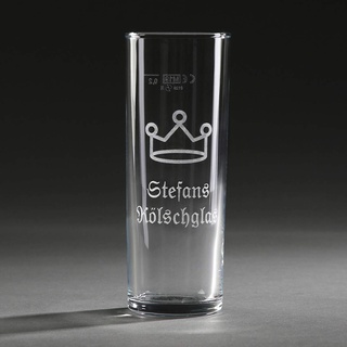 Kölsch Glas mit Gravur | Kölsch-Glas 0,2 Liter individuell gravieren Lassen | Kölner Stange