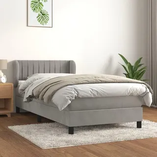 vidaXL Boxspringbett 100 x 200 cm Hellgrau