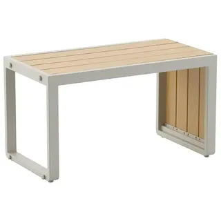 Sunfun Solo Garten-Beistelltisch  (L x B x H: 73 x 38,5 x 41 cm, Aluminium, Light-Greige)