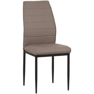 Carryhome Stuhl, Taupe, Metall, Textil, Rundrohr, 43.5x96x58 cm, Esszimmer, Stühle, Esszimmerstühle, Vierfußstühle