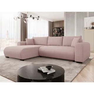 Mirjan24 Ecksofa Merkos Cord, mit Schlaffunktion und Bettkasten, Wohnlandschaft, Bettfunktion L-Form Sofa, Ottomane universell Poso 52)